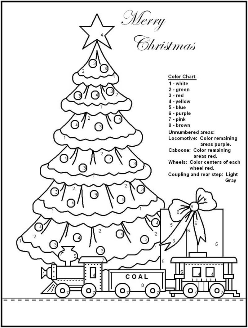 Le sapin de Noël et le train jouet