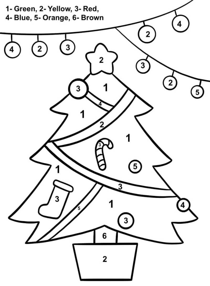 Sapin de Noël coloriage magique