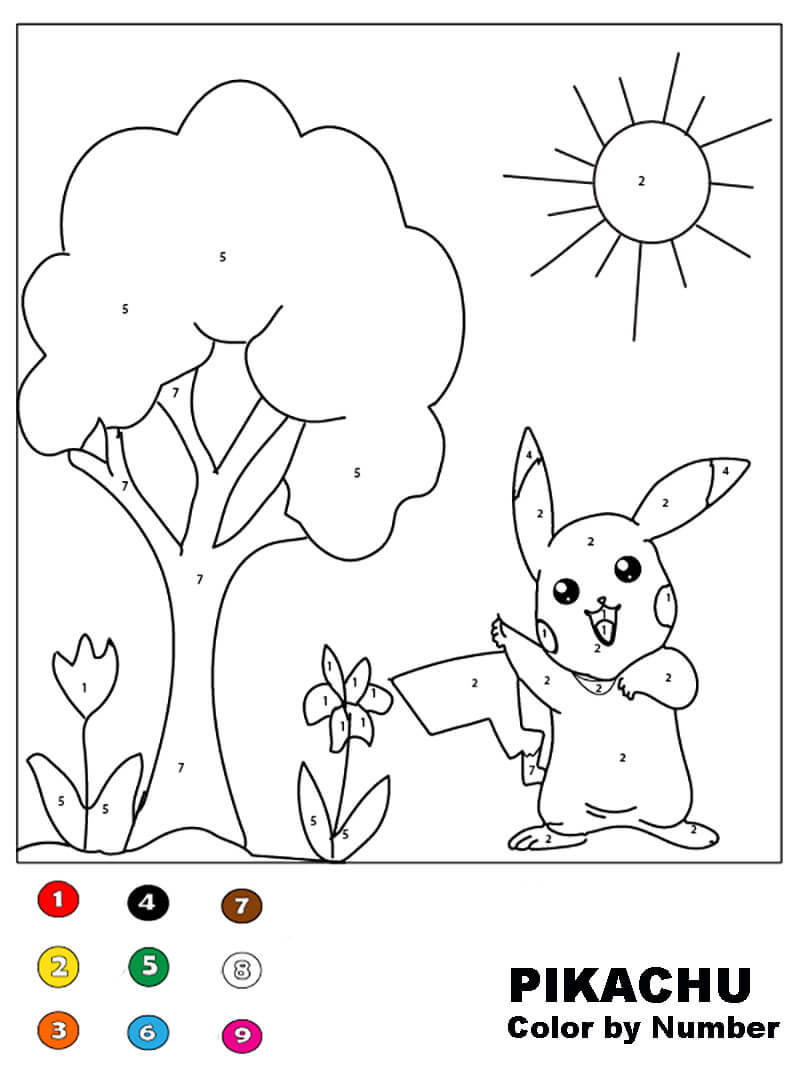 Adorable Pikachu coloriage magique