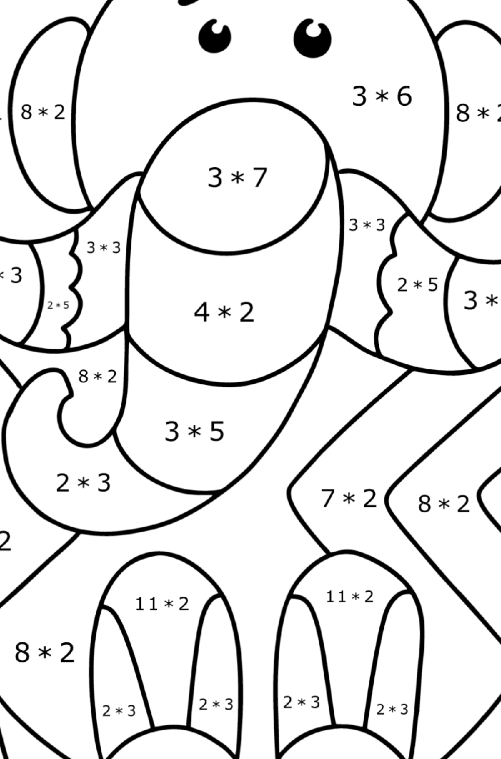 Couleur de l'éléphant par multiplication