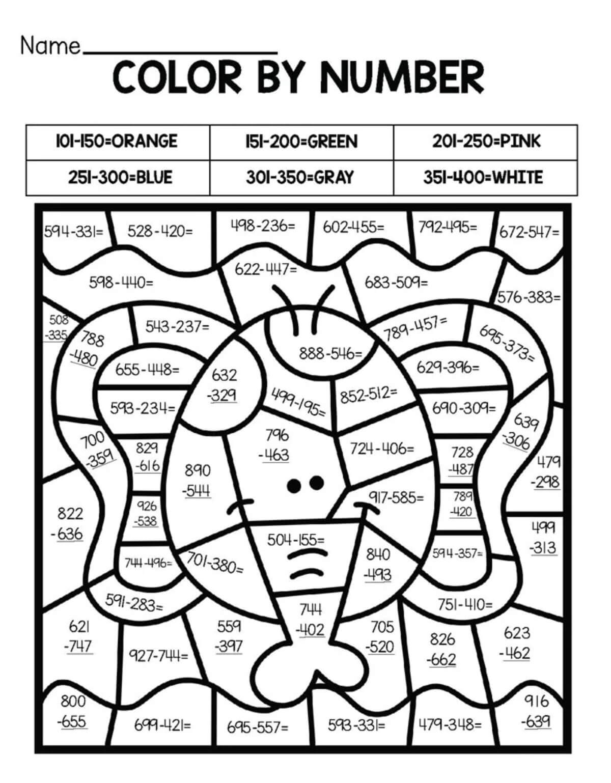 Couleur de l'éléphant par soustraction de 3 chiffres
