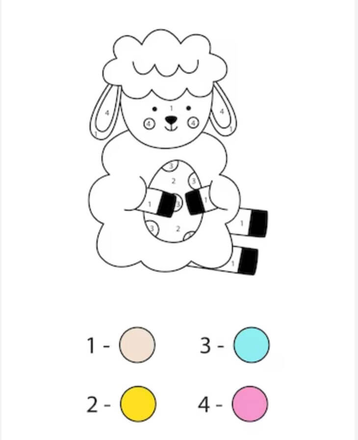 Facile Mouton coloriage magique