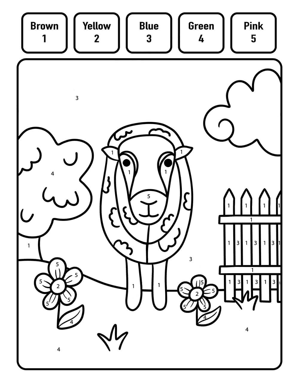 Gratuit Mouton Coloriage Magique