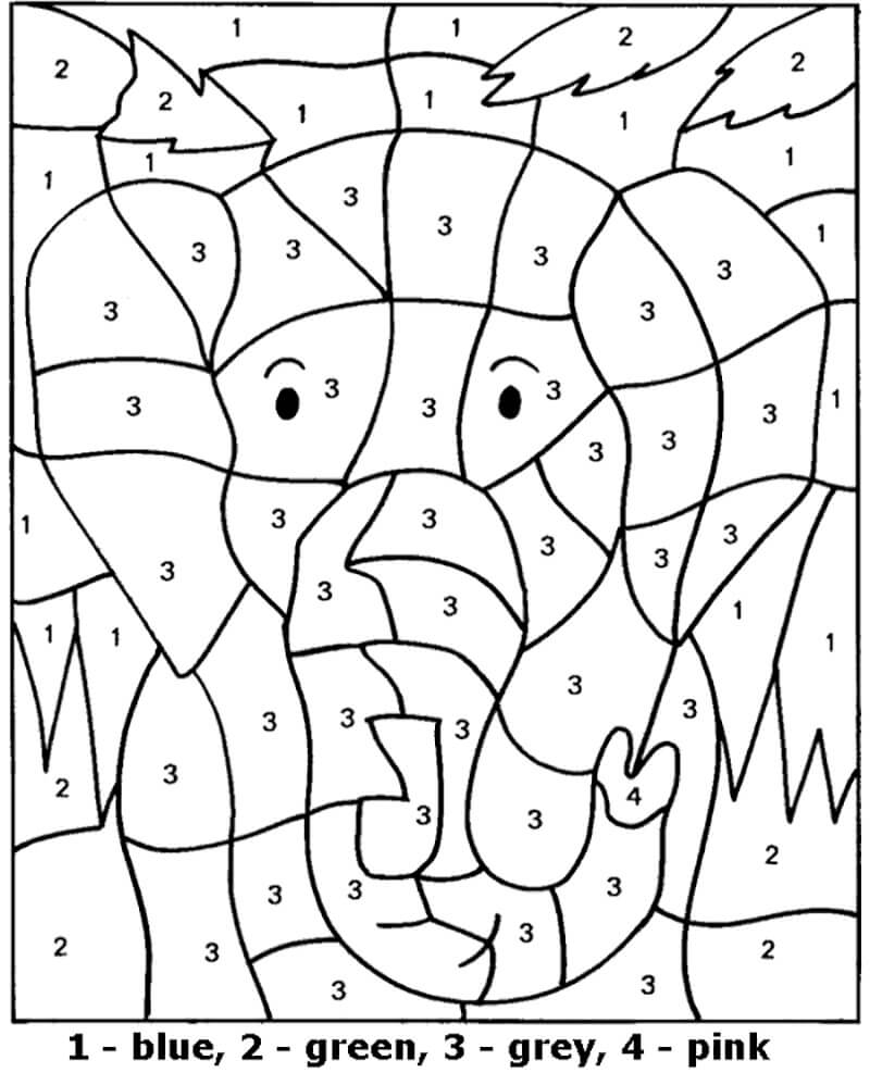 Éléphant Coloriage Magique - Feuille 5