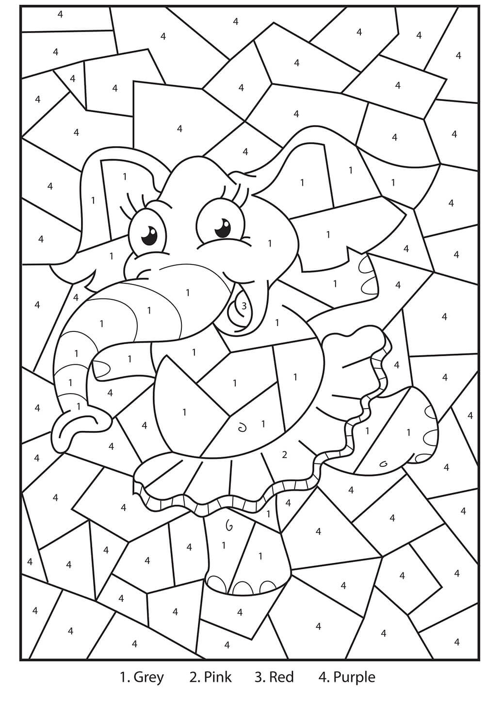 Éléphant de la maternelle coloriage magique
