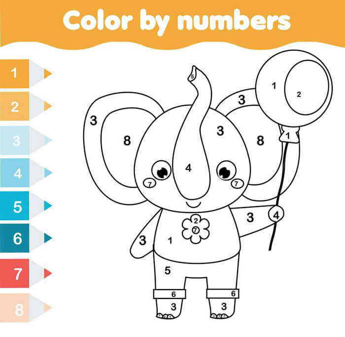 Éléphant  Color By Number