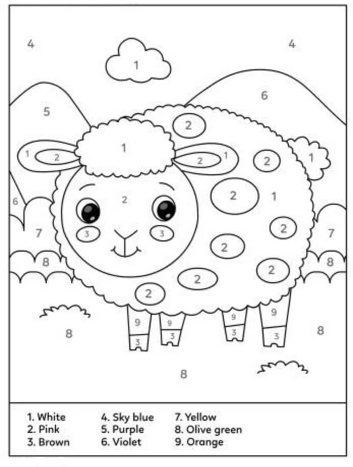 Mouton Coloriage Magique - Fiche imprimable