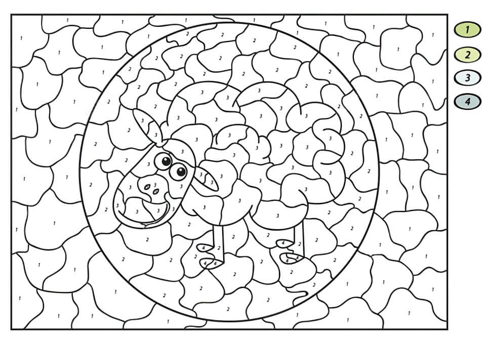 Mouton coloriage magique pour les enfants