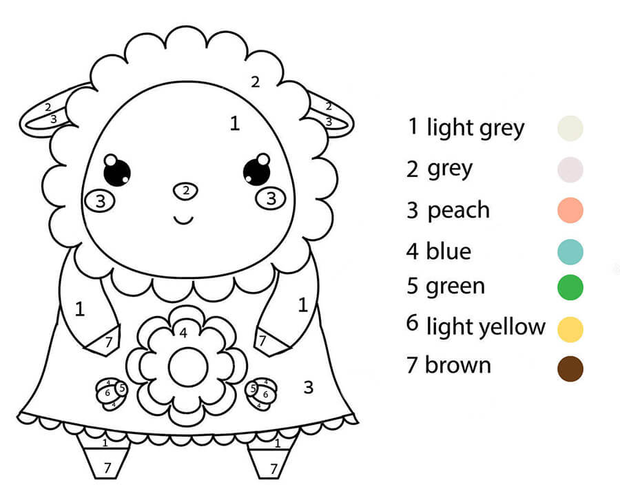 Mouton simple et mignon coloriage magique