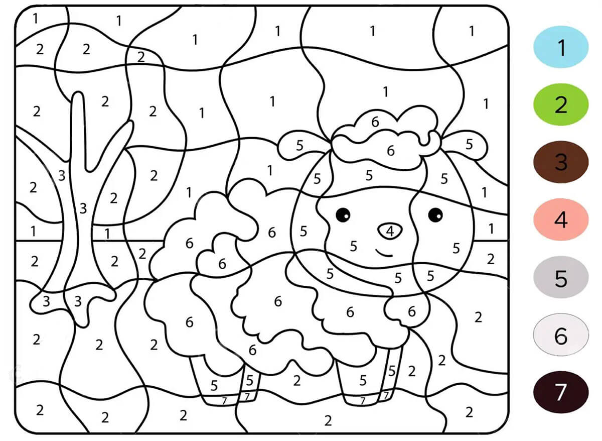 Moutons cool Coloriage Magique