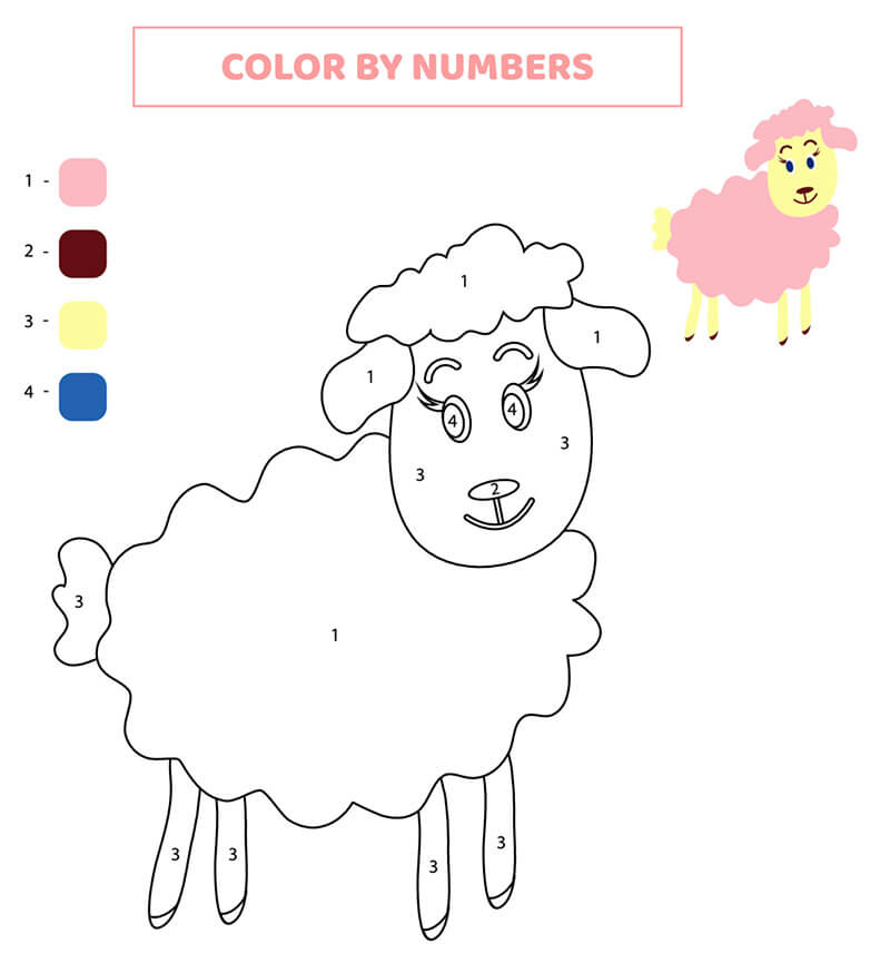 Simple Mouton coloriage magique