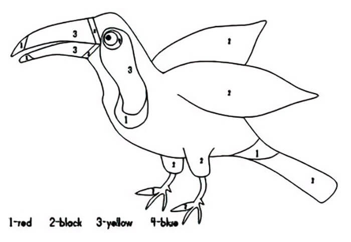 Toucan facile Coloriage Magique