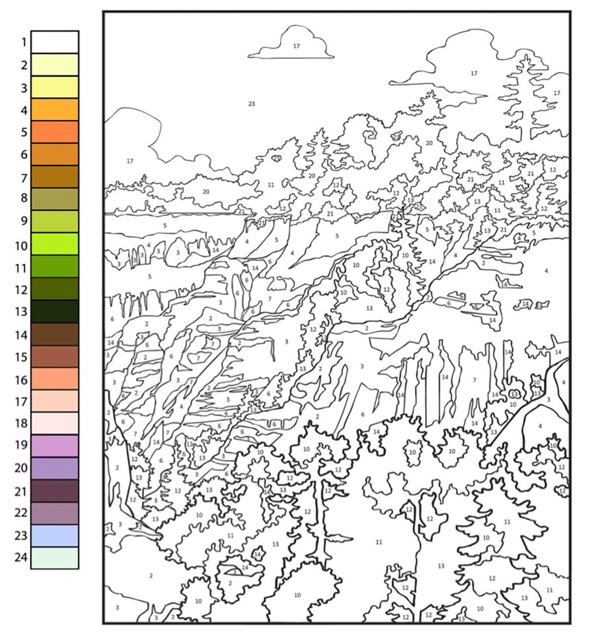 Coloriage Magique Paysage