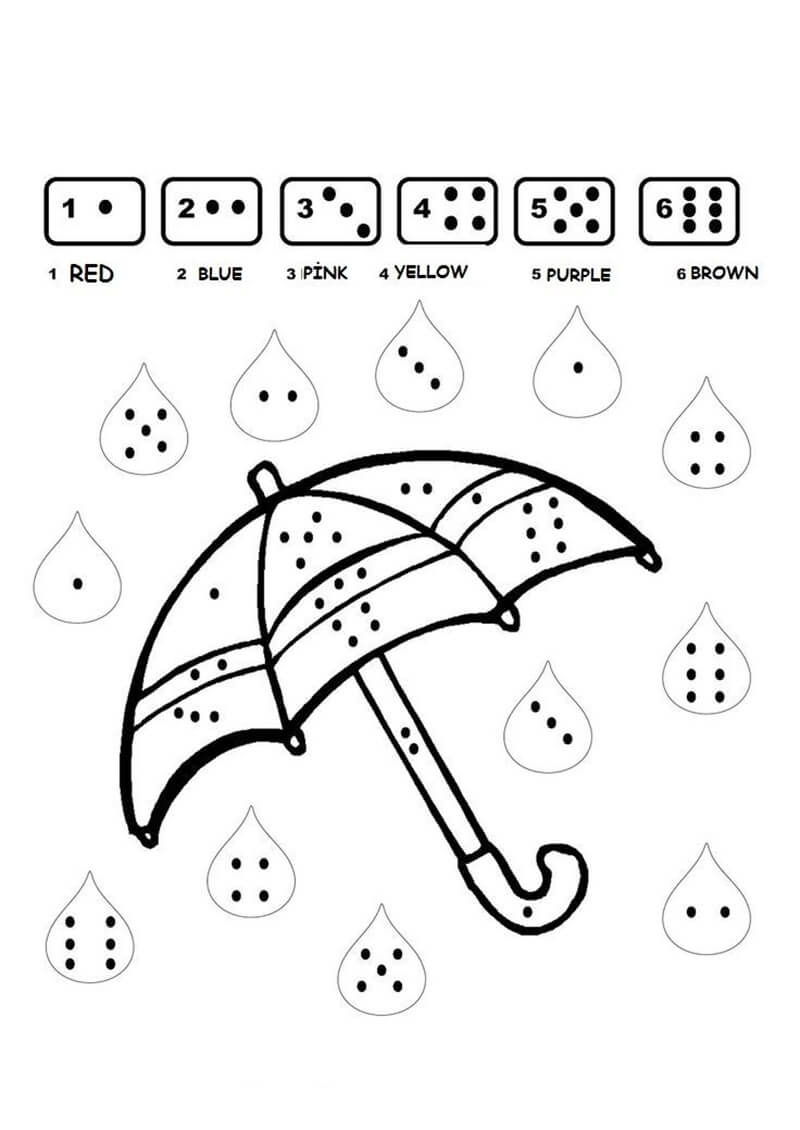 Couleur du parapluie par nombre de dés