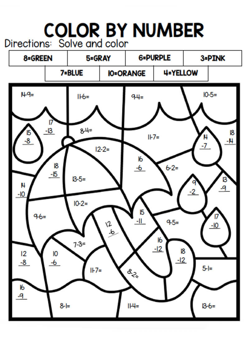 Couleur du parapluie par soustraction