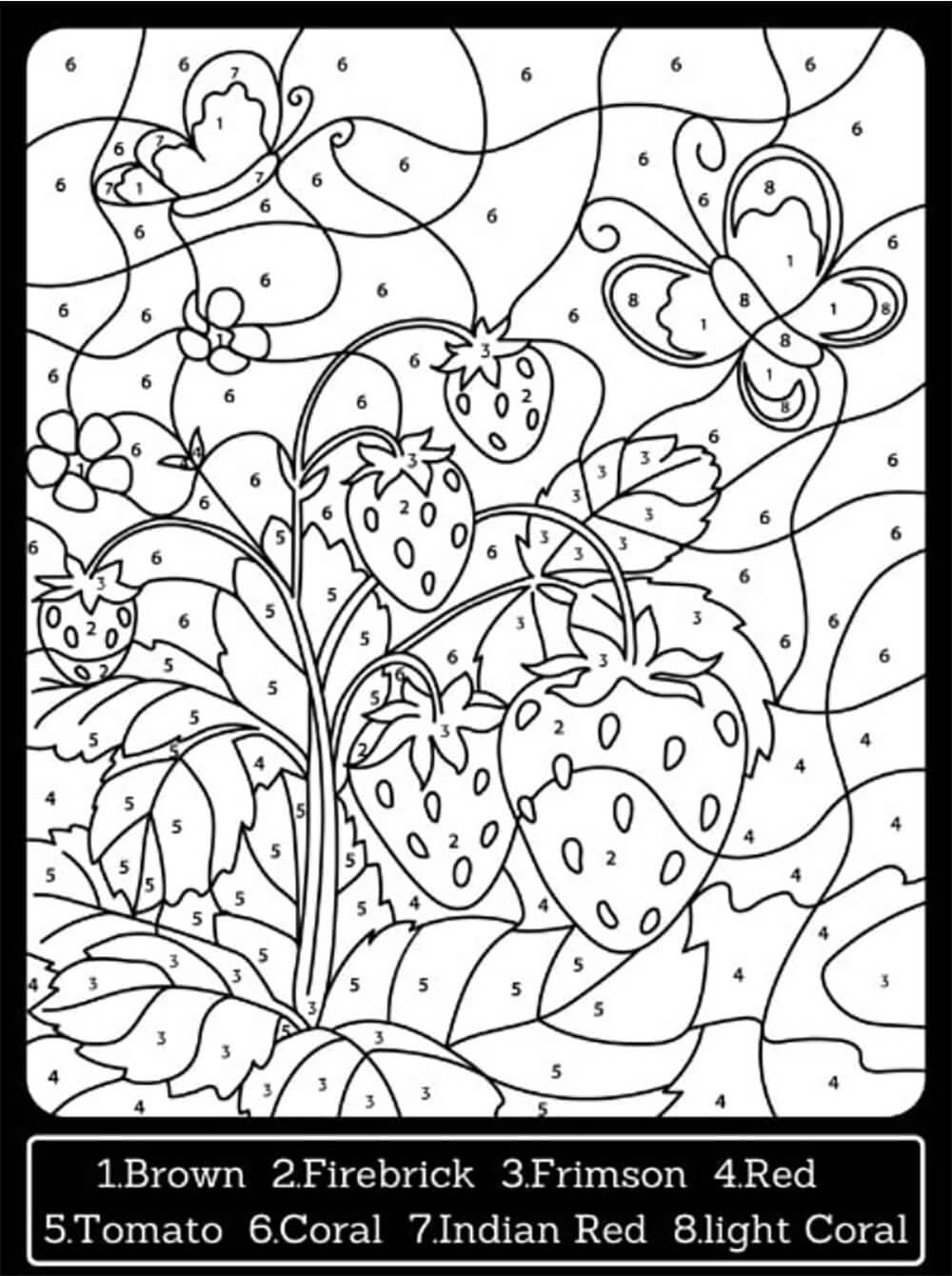Fraise Coloriage magique