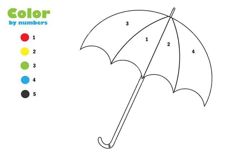 Parapluie facile Coloriage magique