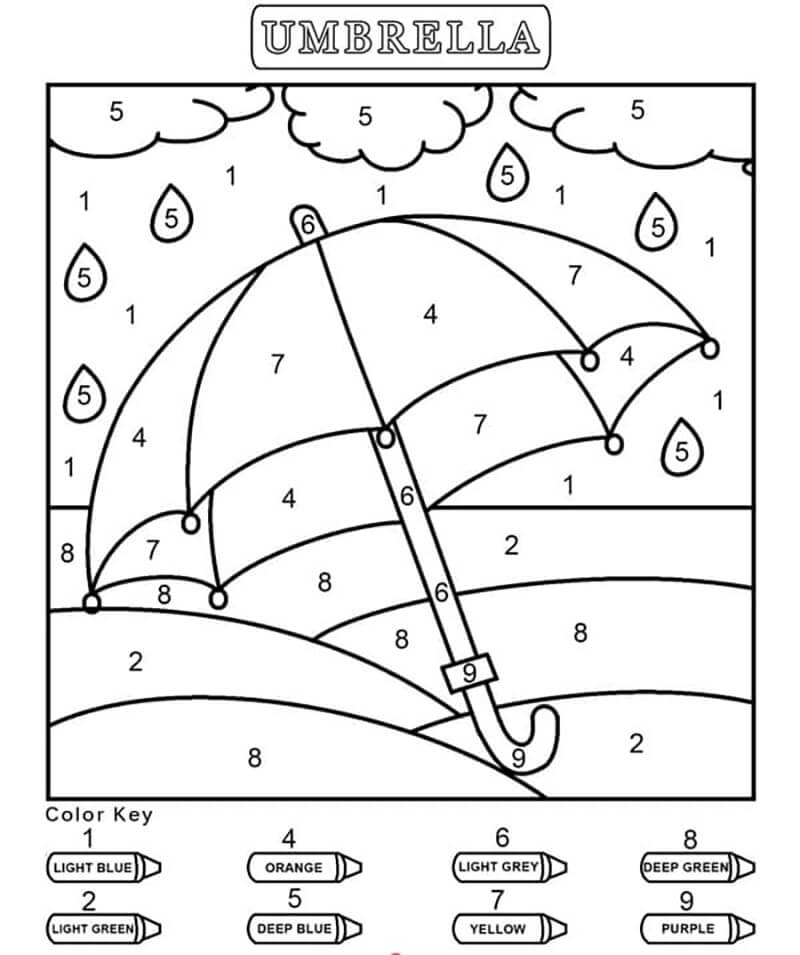 Parapluie gratuit Coloriage magique