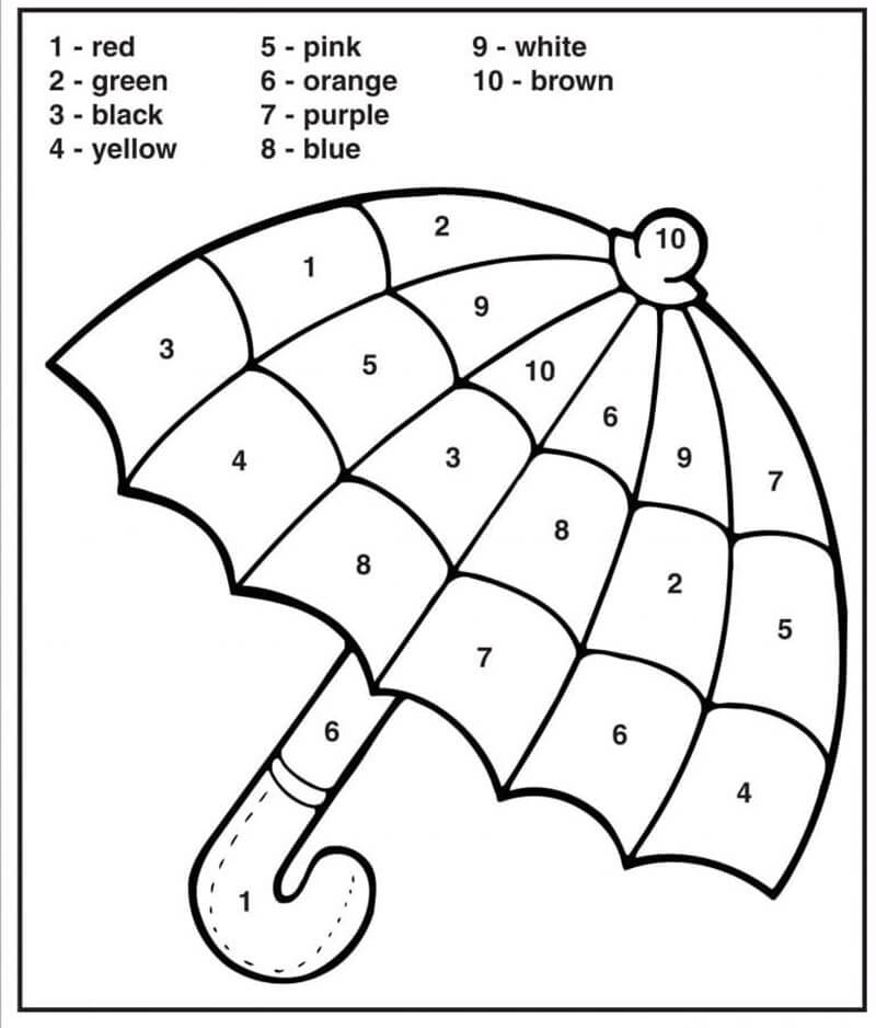 Coloriage Magique Parapluie