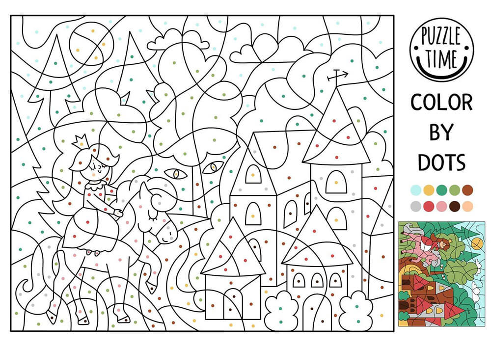 Paysage couleur par points