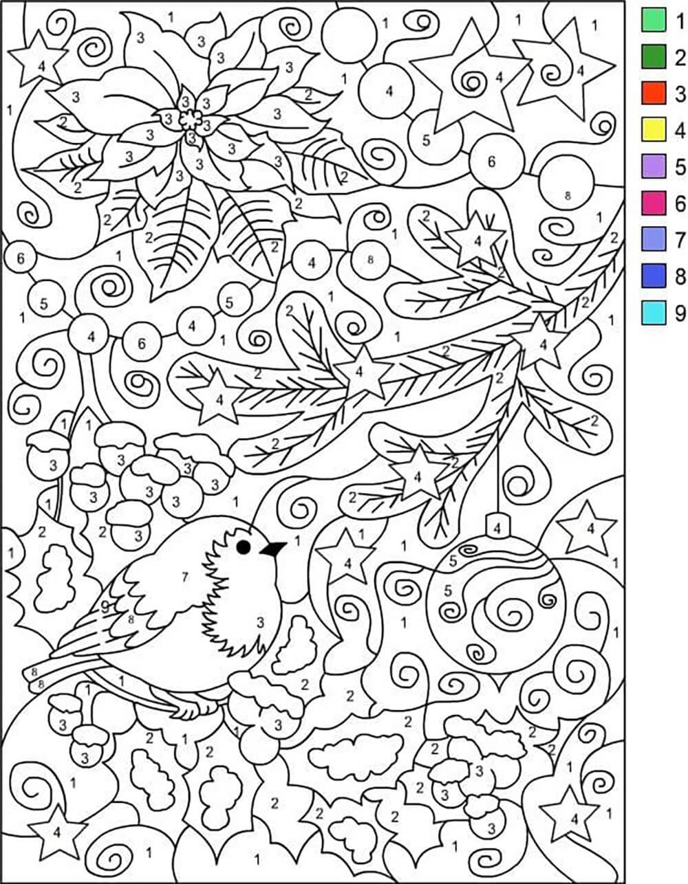 Paysage printanier frais Coloriage Magique