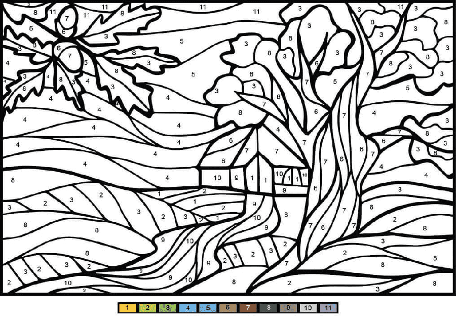 Paysage Simple Coloriage Magique
