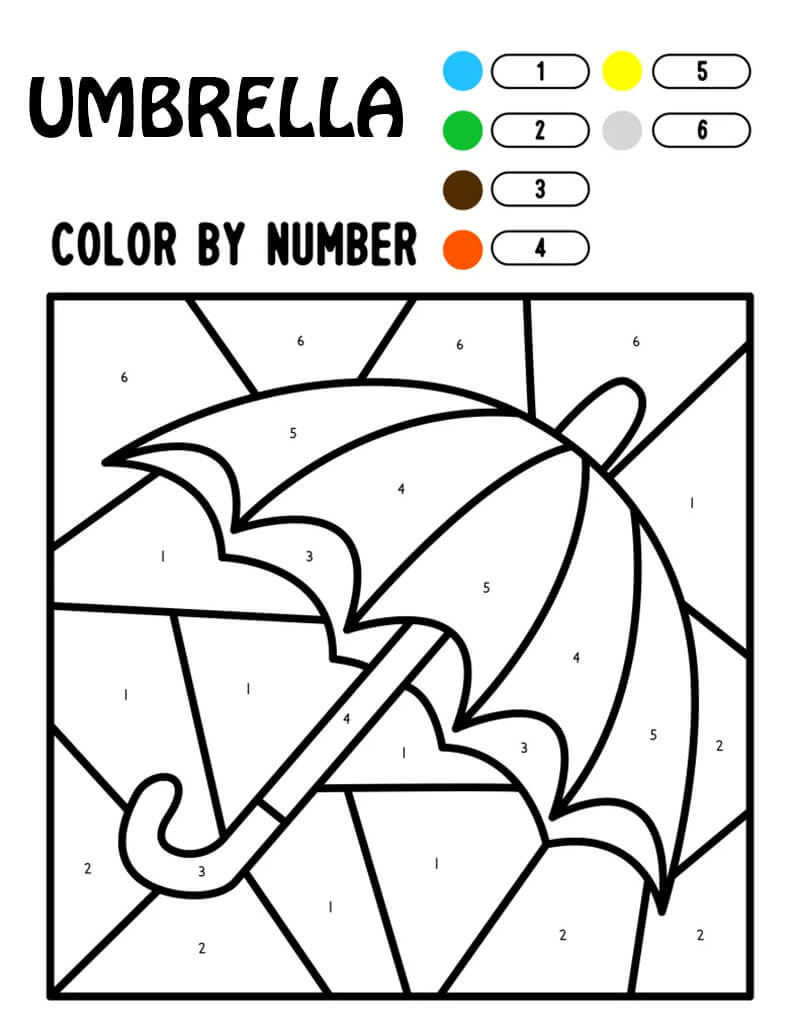 Un parapluie Coloriage magique