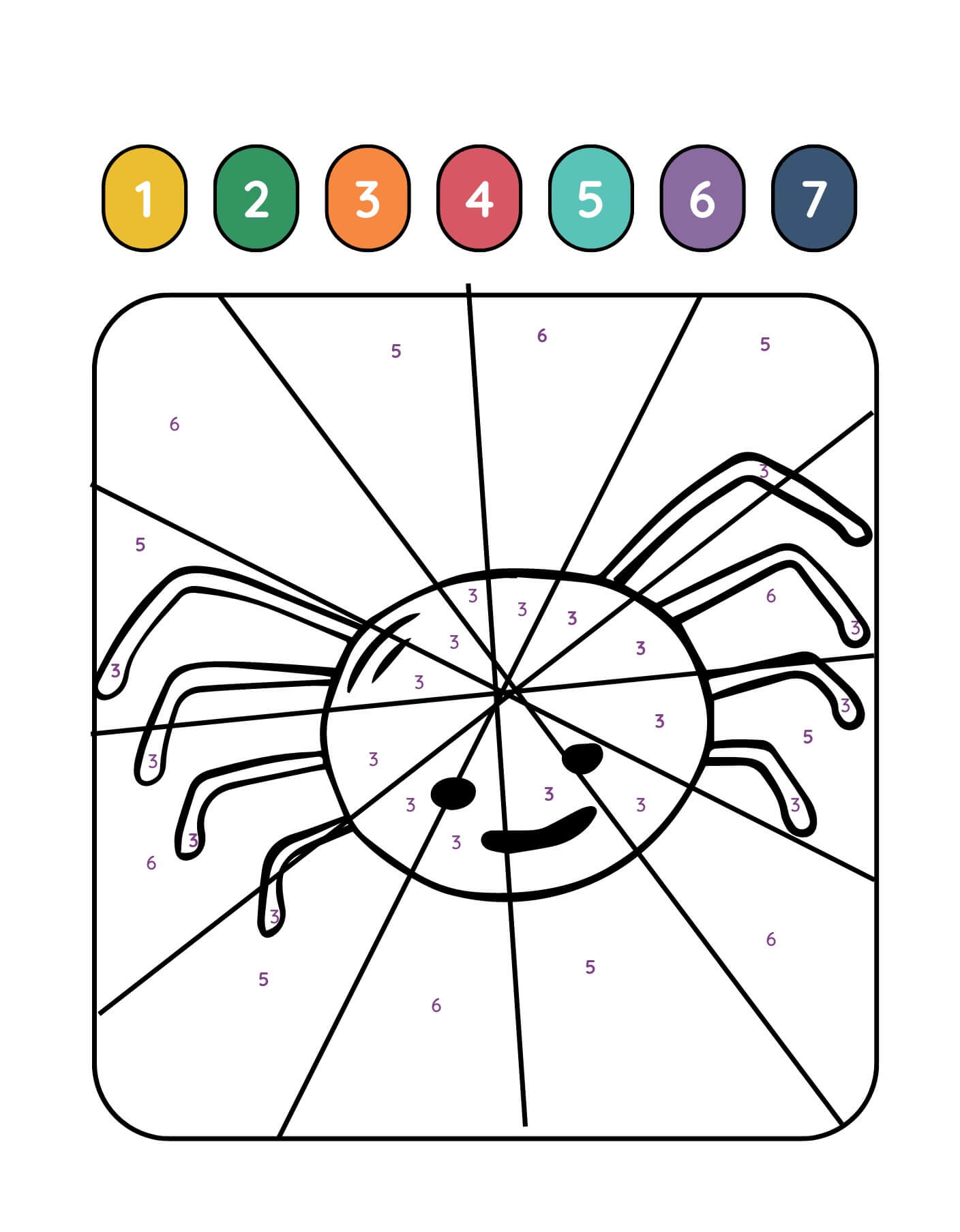 Araignée d'Halloween Coloriage Magique