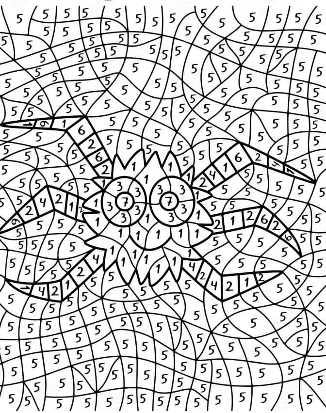 Araignée simple Coloriage Magique