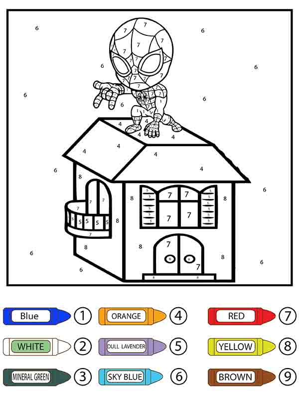 Chibi Spiderman Coloriage Magique
