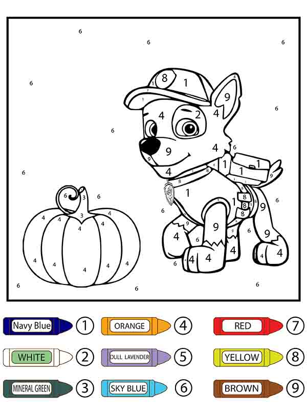 Everest avec citrouille Coloriage Magique