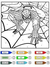 Gentil Spiderman Coloriage Magique