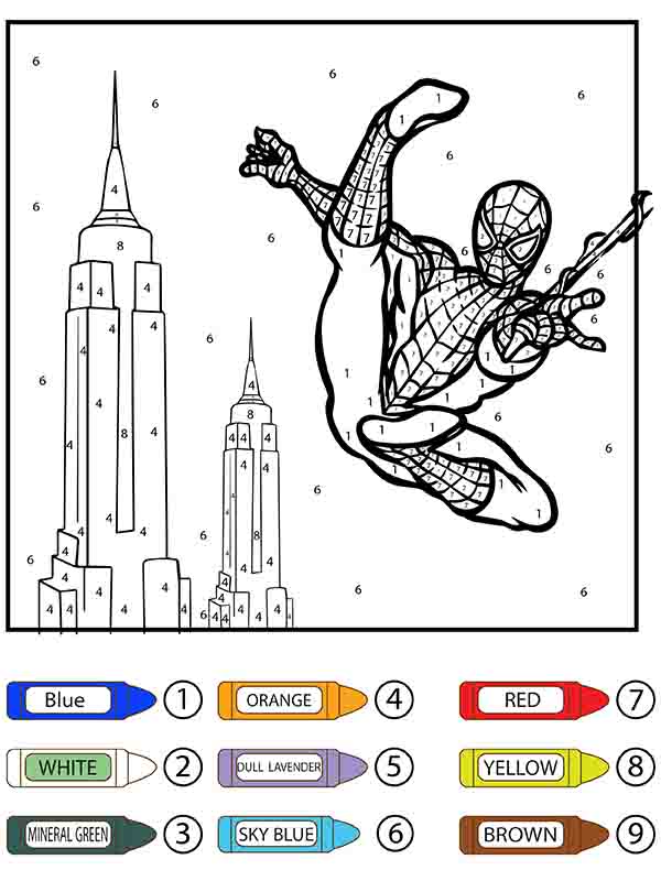 L'incroyable Spider-Man Coloriage Magique
