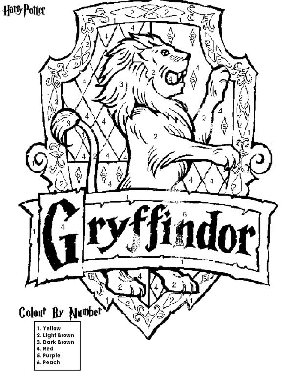 Logo Lion dans Harry Potter Coloriage Magique
