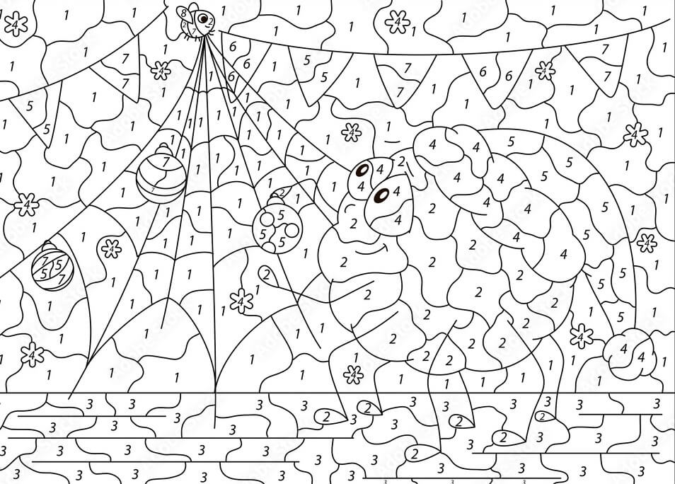 Smiling Spider Color By Number