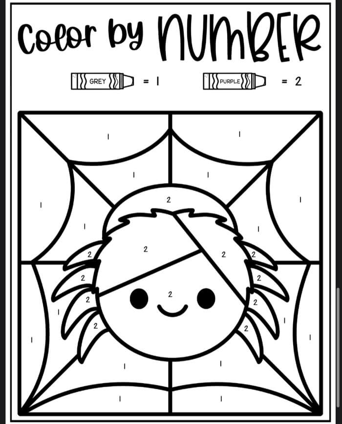 Petite araignée souriante Coloriage Magique
