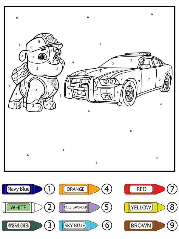 Ruben et voiture Coloriage Magique