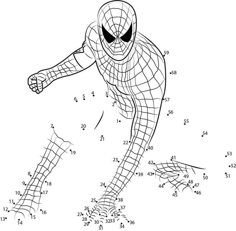 Spiderman génial Coloriage Magique