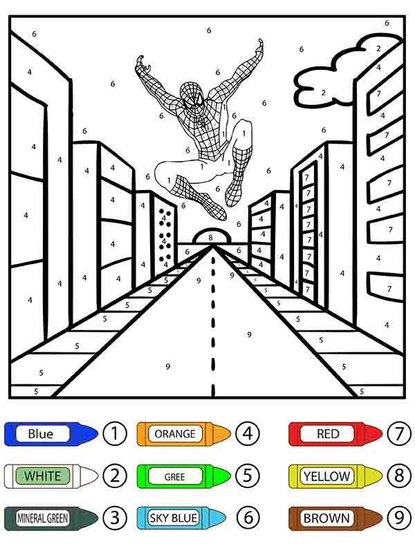 Spiderman parfait Coloriage Magique