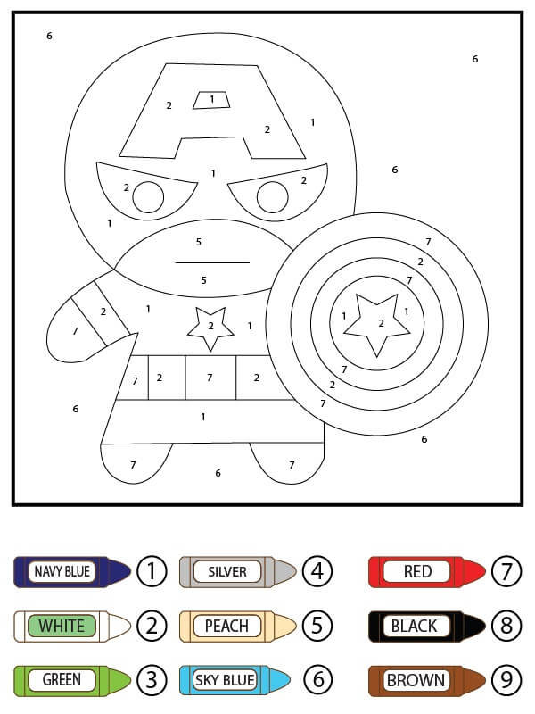Bébé Captain America Coloriage Magique