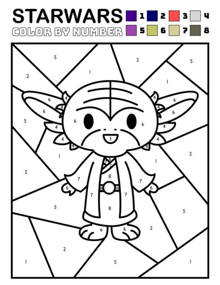 Bébé Yoda amusant Coloriage magique