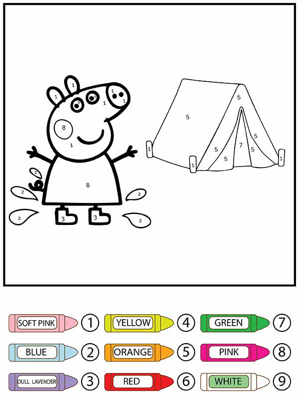 Camping Peppa Pig coloriage magique