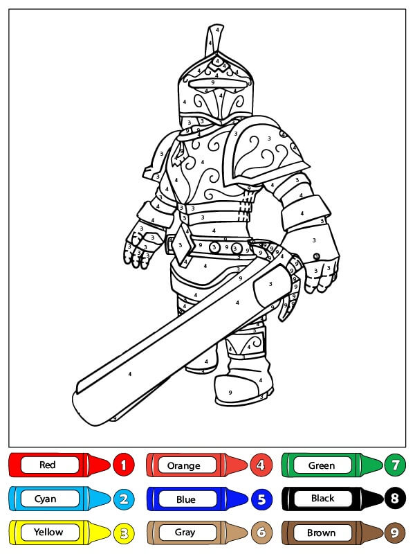 Chevalier Roblox Coloriage magique