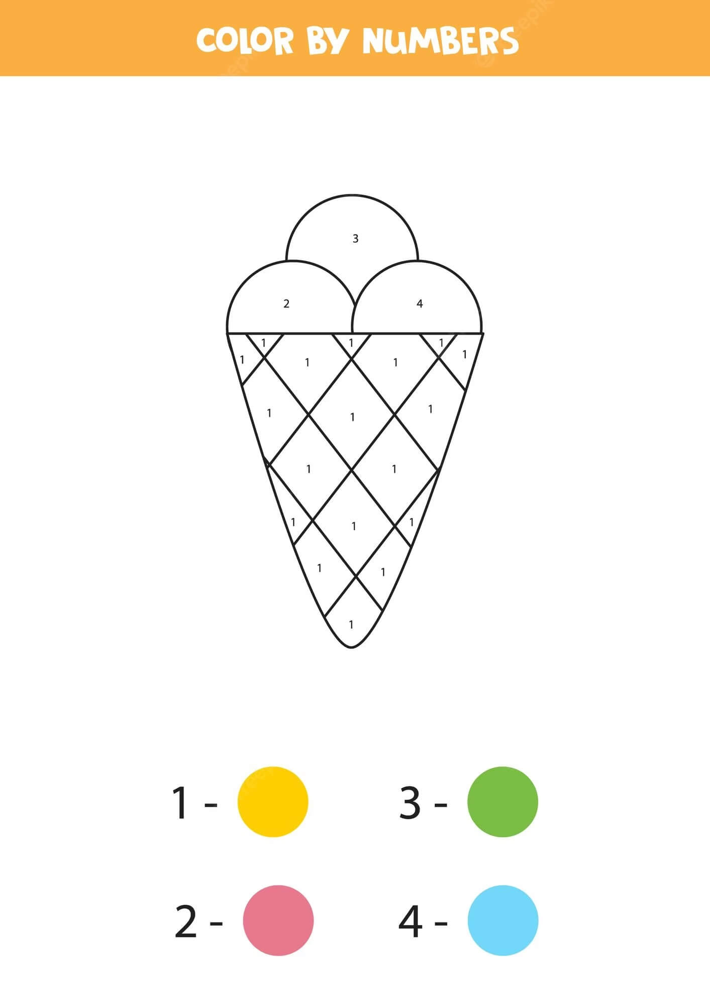 Cornet de glace coloriage magique