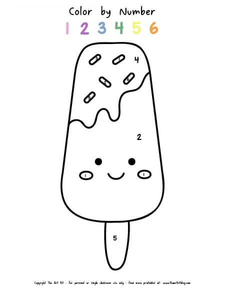 Crème glacée aux pépites coloriage magique