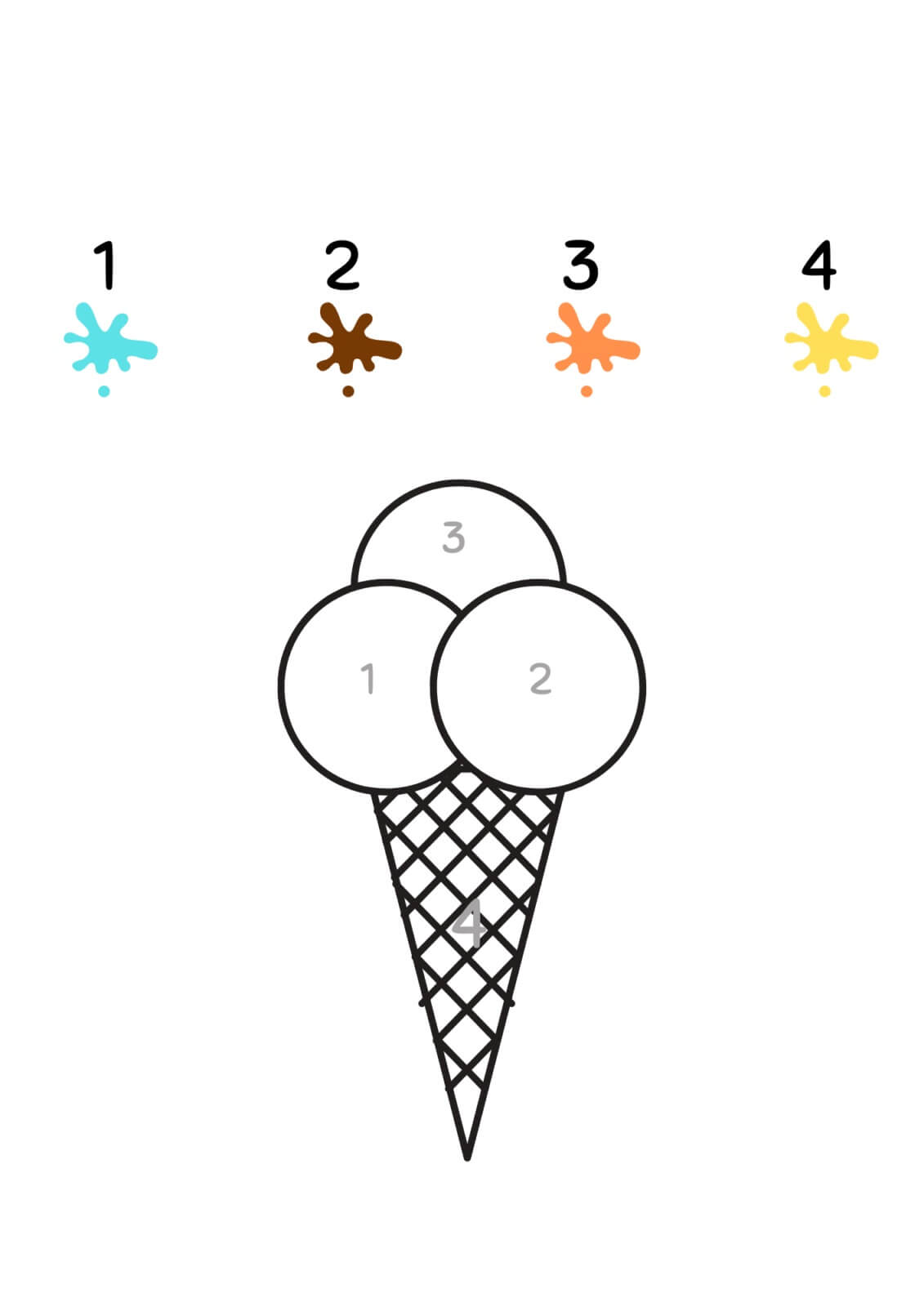 Crème glacée gratuite à utiliser coloriage magique