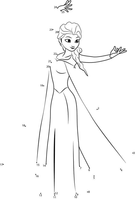 Elsa souriante coloriage magique
