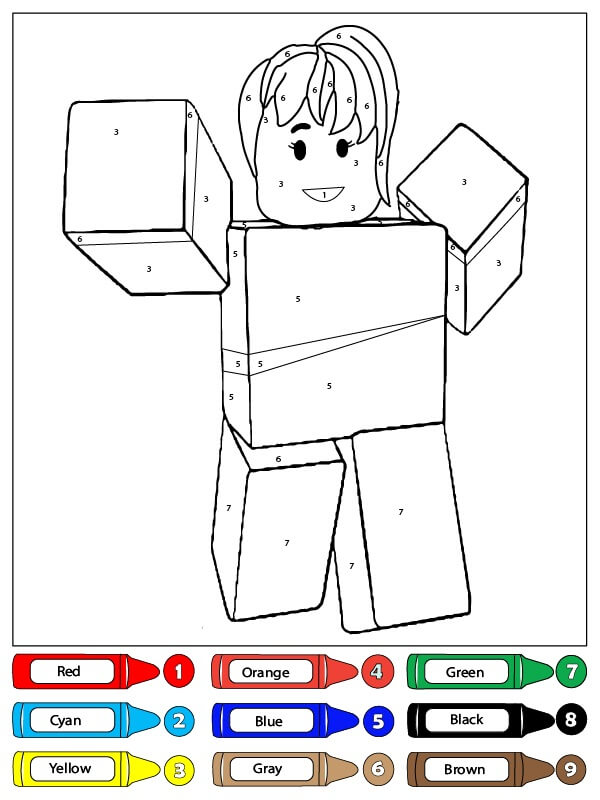 Fille amusante Roblox Coloriage magique