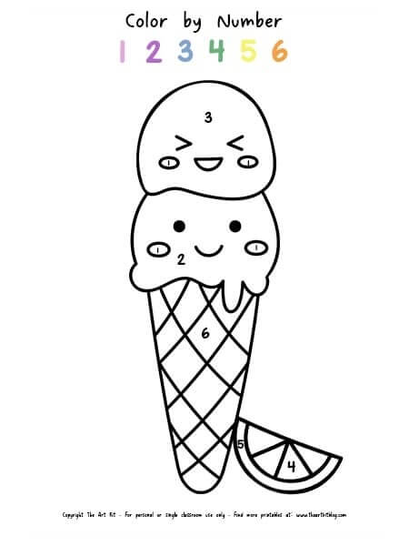 Glace amusante coloriage magique
