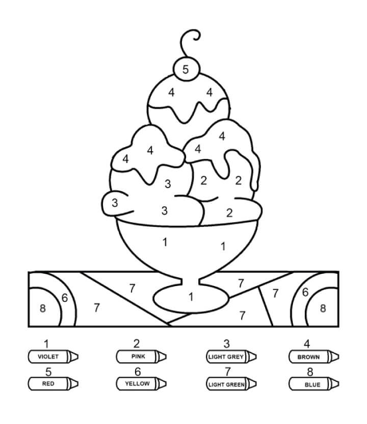 Glace de base coloriage magique